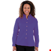 LADIES LONG SLEEVE 100% COTTON TWILL  -  GRAPE 2 EXTRA LARGE SOLID