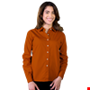 LADIES LONG SLEEVE EASY CARE POPLIN  -  BURNT ORANGE 2 EXTRA LARGE SOLID