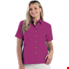 LADIES SHORT SLEEVE  EASY CARE POPLIN  -  BERRY 2 EXTRA LARGE SOLID