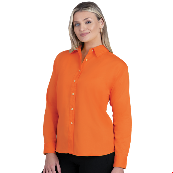 LADIES LONG SLEEVE TEFLON TWILL  -  ORANGE 2 EXTRA LARGE SOLID