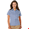 LADIES EASY CARE STRETCH SS POPLIN  -  LIGHT BLUE 2 EXTRA LARGE SOLID