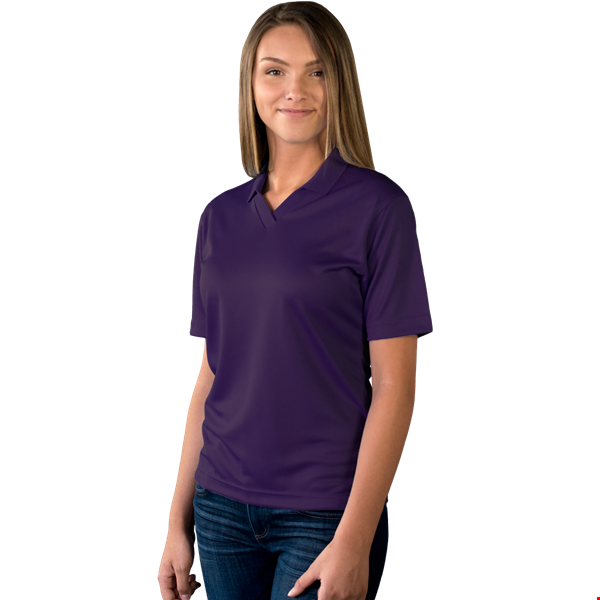 LADIES SOLID WICKING V-NECK  -  PURPLE 2 EXTRA LARGE SOLID