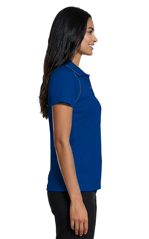 LADIES WICKING PIPED POLO   -  ROYAL 2 EXTRA LARGE SOLID