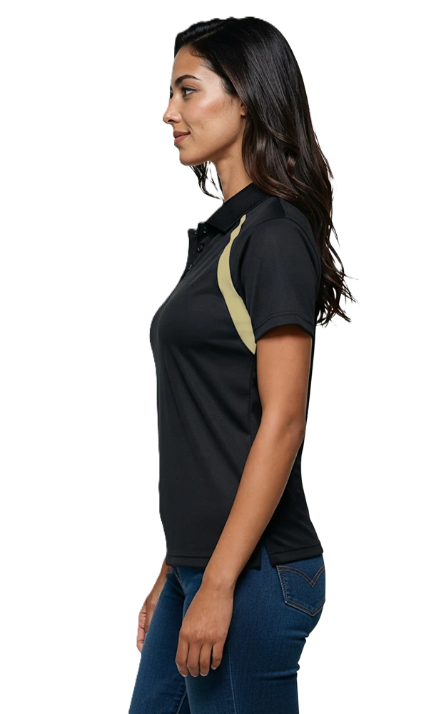 LADIES WICKING CONTRAST INSERT   -  BLACK- VEGAS GOLD 2 EXTRA LARGE TRIM VEGAS GOLD