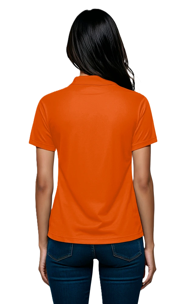 LADIES WICKING CONTRAST INSERT   -  BURNT ORANGE 2 EXTRA LARGE TRIM WHITE