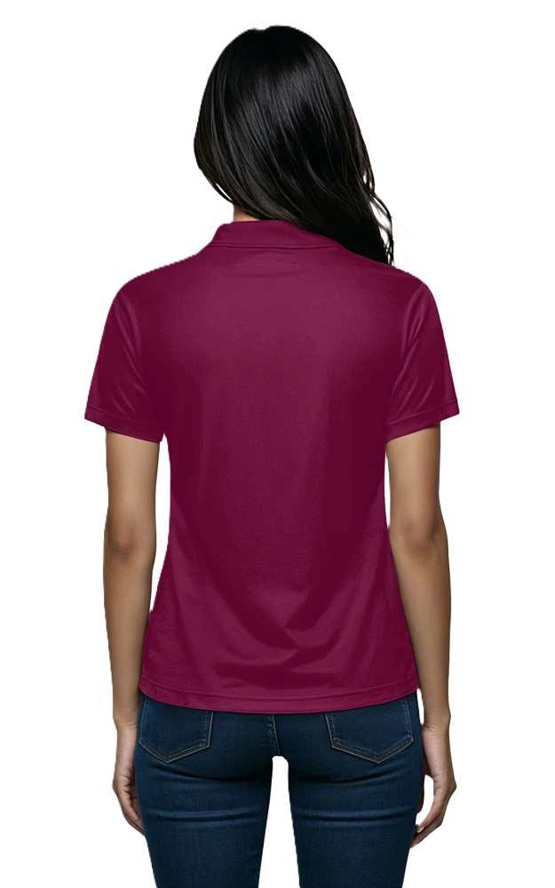 LADIES WICKING CONTRAST INSERT   -  BURGUNDY 2 EXTRA LARGE TRIM WHITE
