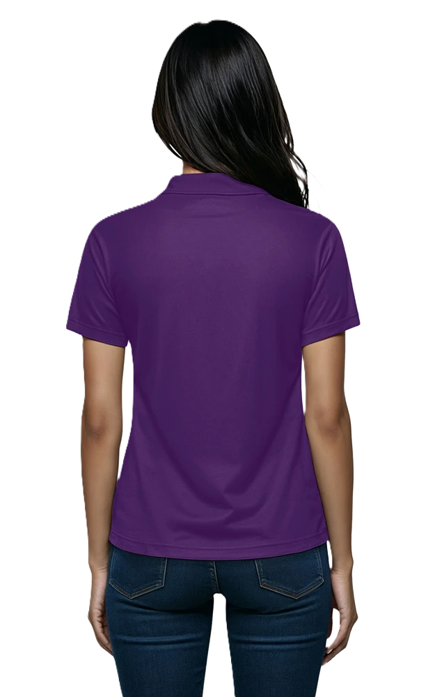 LADIES WICKING CONTRAST INSERT   -  PURPLE 2 EXTRA LARGE TRIM WHITE