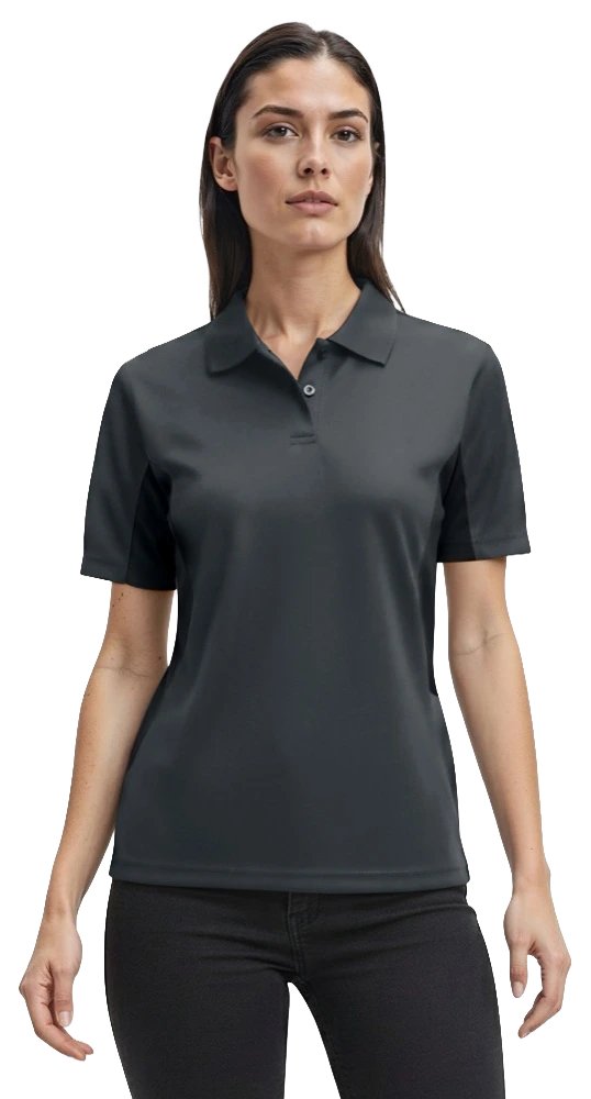 LADIES COLOR BLOCK WICKING  -  GRAPHITE 2 EXTRA LARGE TRIM BLACK