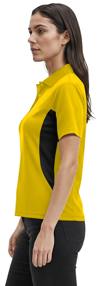 LADIES COLOR BLOCK WICKING ### - YELLOW 2 EXTRA LARGE TRIM BLACK
