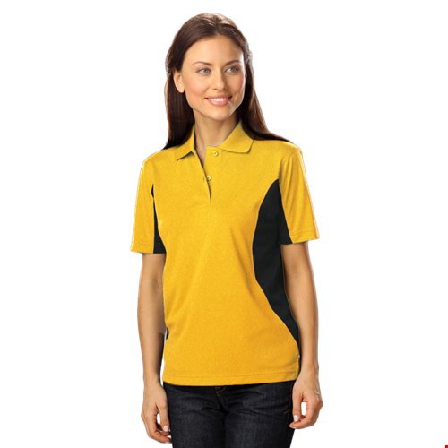 LADIES COLOR BLOCK WICKING -  YELLOW 2 EXTRA LARGE TRIM BLACK