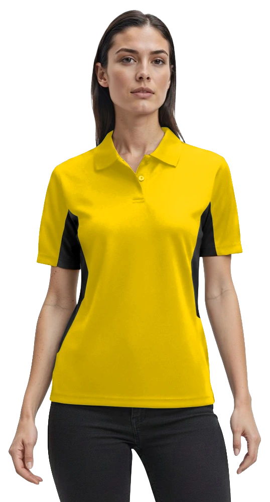 LADIES COLOR BLOCK WICKING ### - YELLOW 2 EXTRA LARGE TRIM BLACK