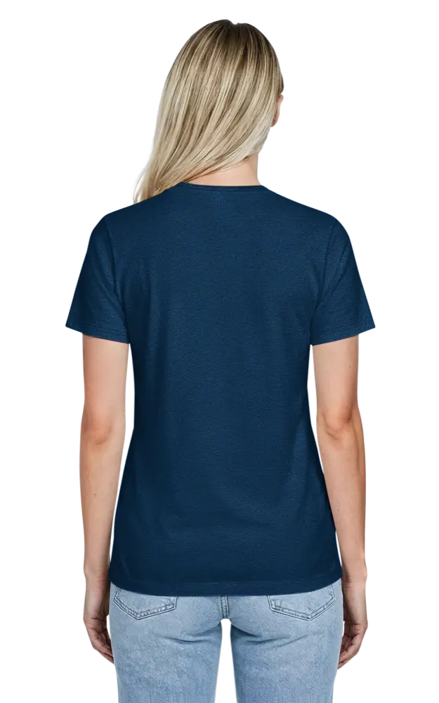LADIES HEATHERED WICKING TEE ### - HEATHER NAVY 2 EXTRA LARGE SOLID
