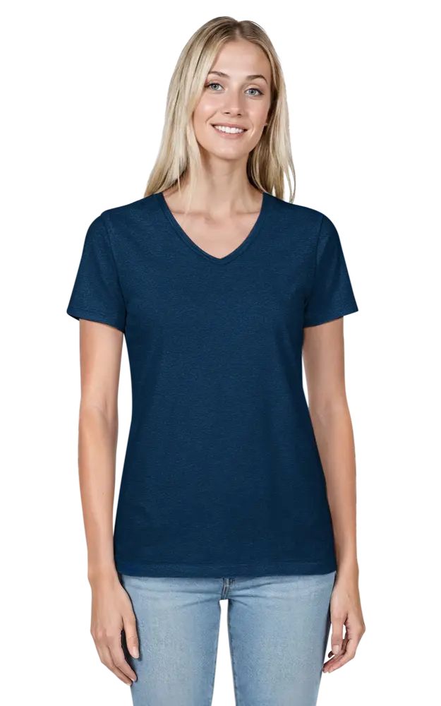 LADIES HEATHERED WICKING TEE ### - HEATHER NAVY 2 EXTRA LARGE SOLID