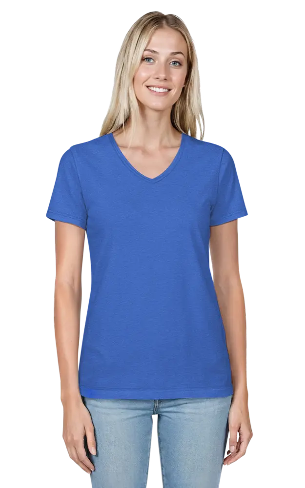 LADIES HEATHERED WICKING TEE ### - HEATHER ROYAL 2 EXTRA LARGE SOLID