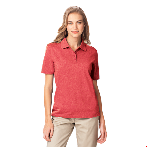 LADIES HEATHERED WICKING POLO ### -  HEATHER RED 2 EXTRA LARGE SOLID