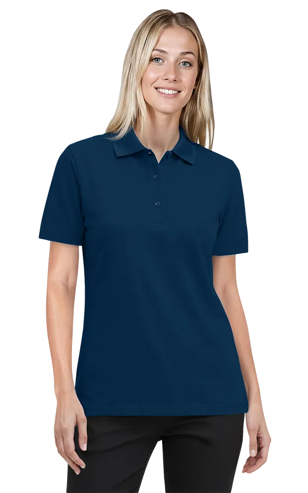 LADIES ULTRA LUX POLO - NAVY 2 EXTRA LARGE SOLID