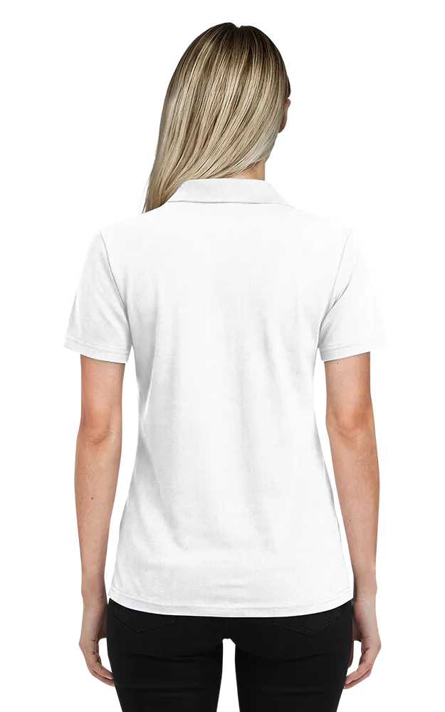 LADIES ULTRA LUX POLO  -  WHITE 2 EXTRA LARGE SOLID