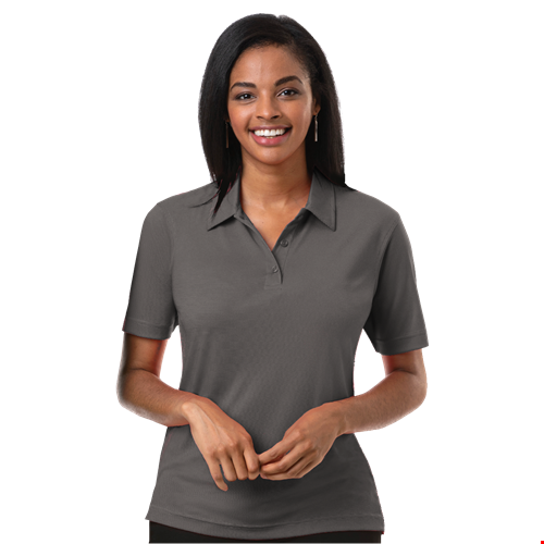 LADIES NAILHEAD S/S POLO### BLACK 2 EXTRA LARGE TRIM DARK GREY