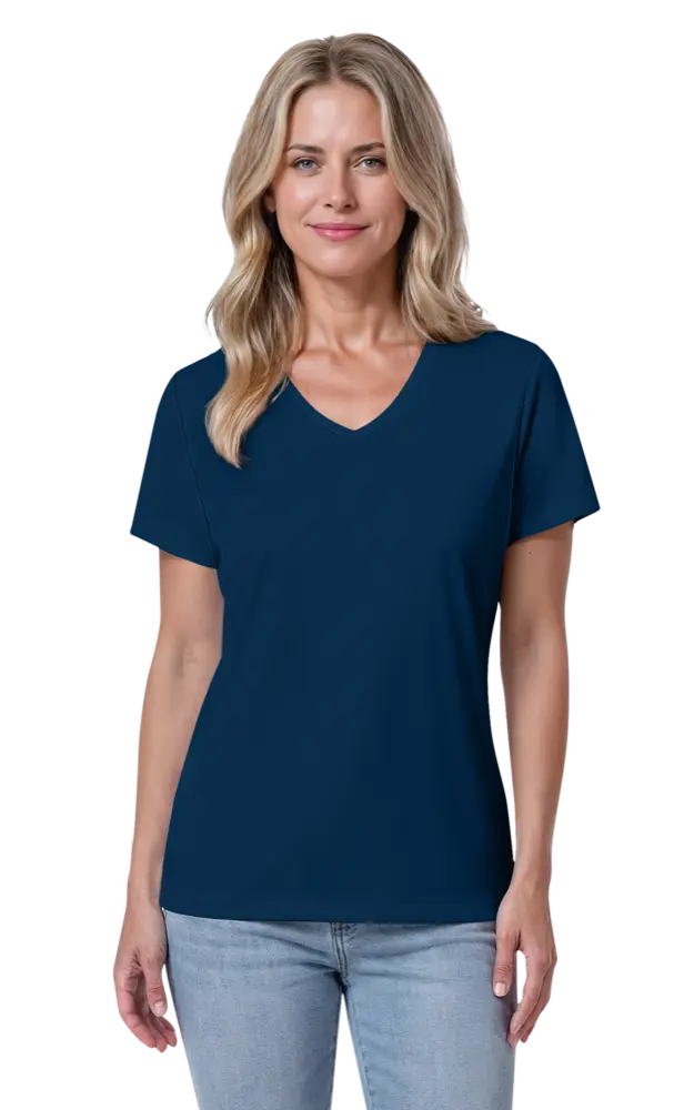 LADIES SOLID WICKING T  -  NAVY 2 EXTRA LARGE SOLID
