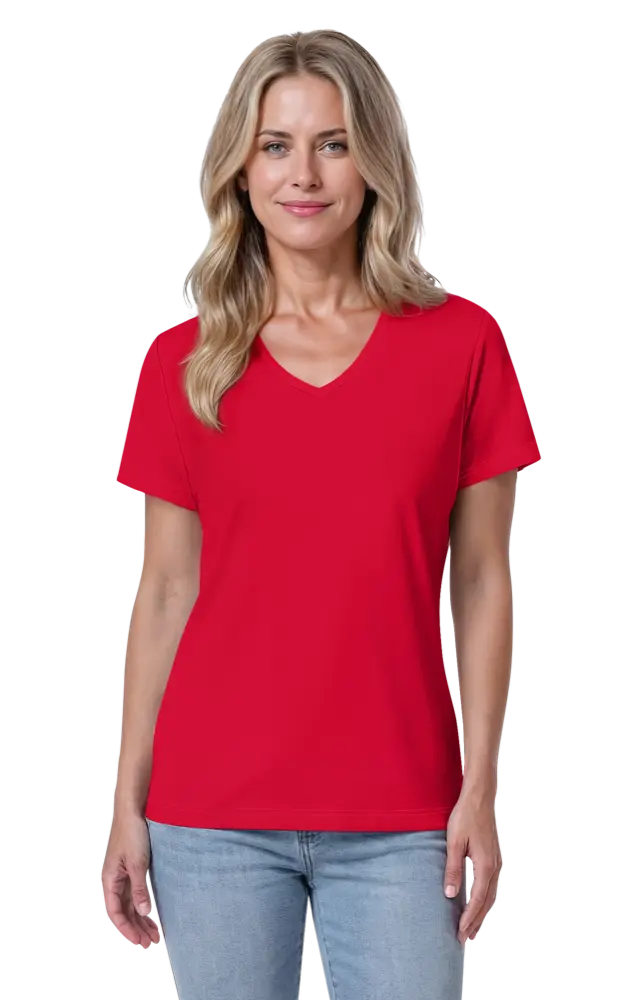 LADIES SOLID WICKING T  -  RED 2 EXTRA LARGE SOLID