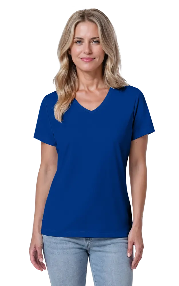 LADIES SOLID WICKING T  -  ROYAL 2 EXTRA LARGE SOLID