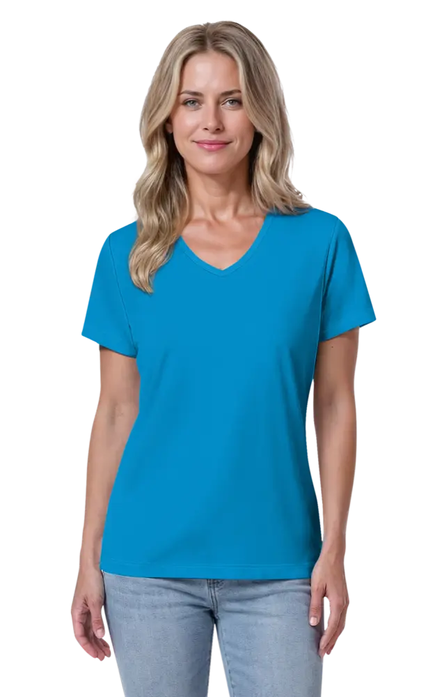 LADIES SOLID WICKING T  -  TURQUOISE 2 EXTRA LARGE SOLID
