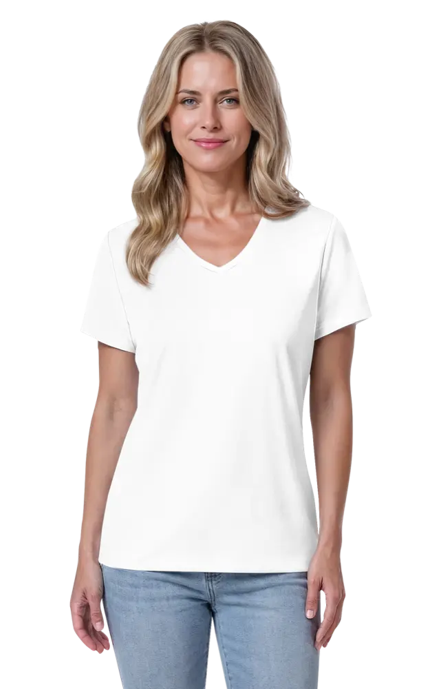 LADIES SOLID WICKING T  -  WHITE 2 EXTRA LARGE SOLID