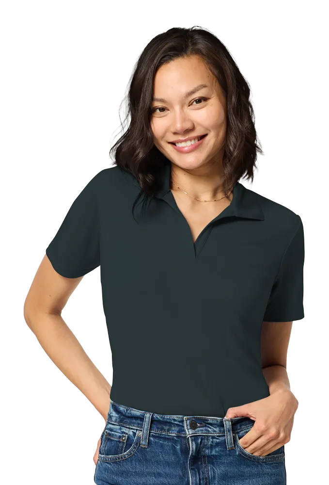 LADIES TITAN V-NECK POLO - GRAPHITE 2 EXTRA LARGE SOLID
