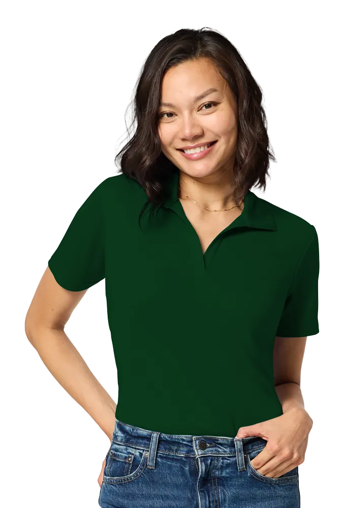 LADIES TITAN V-NECK POLO – HUNTER 2 EXTRA LARGE SOLID