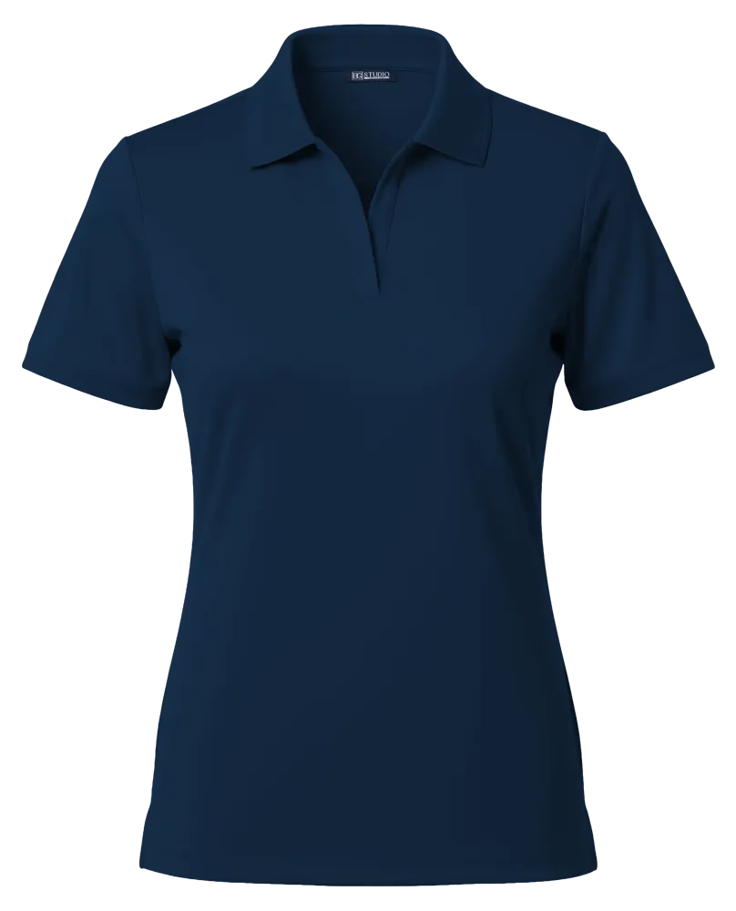 LADIES TITAN V-NECK POLO - NAVY 2 EXTRA LARGE SOLID