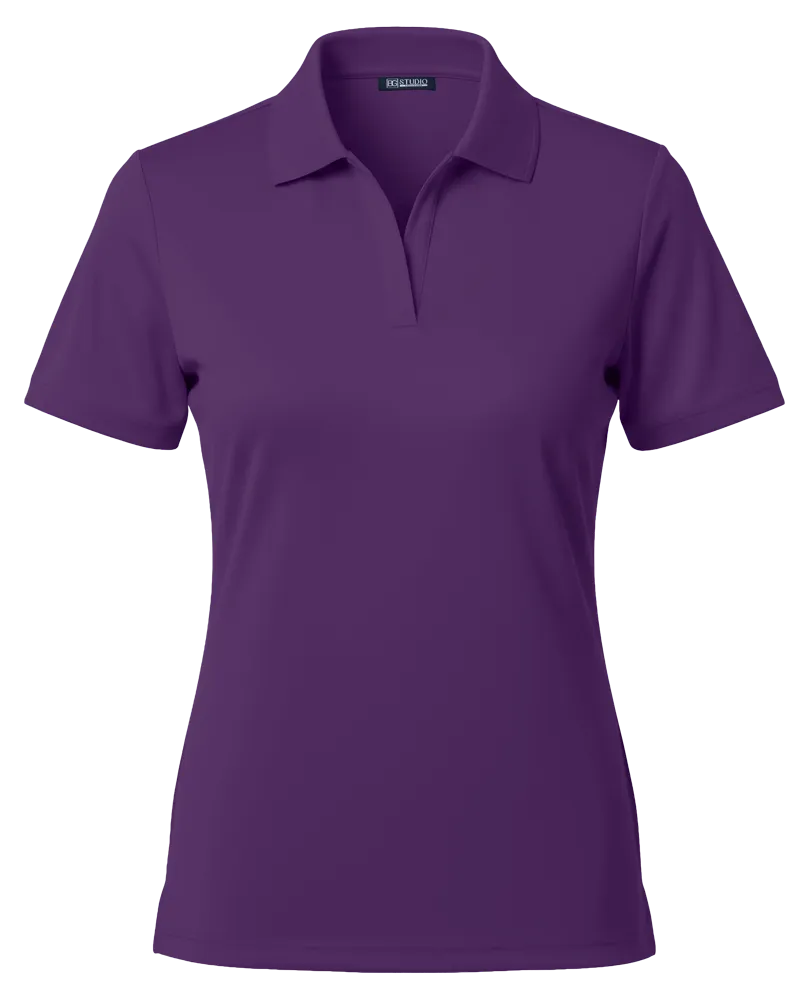 LADIES TITAN V-NECK POLO – PURPLE 2 EXTRA LARGE SOLID