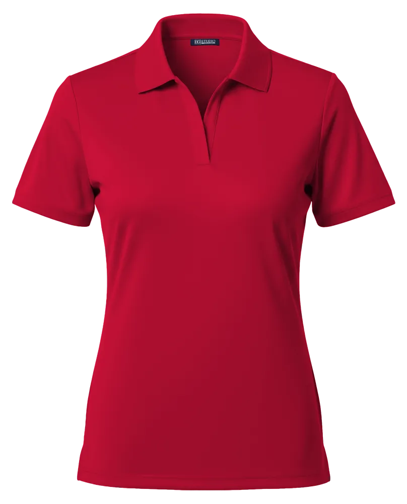LADIES TITAN V-NECK POLO – RED 2 EXTRA LARGE SOLID