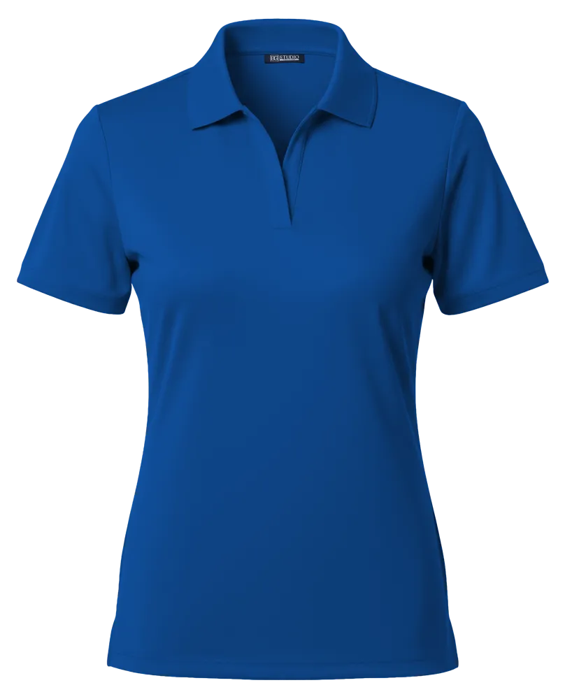 LADIES TITAN V-NECK POLO - ROYAL 2 EXTRA LARGE SOLID