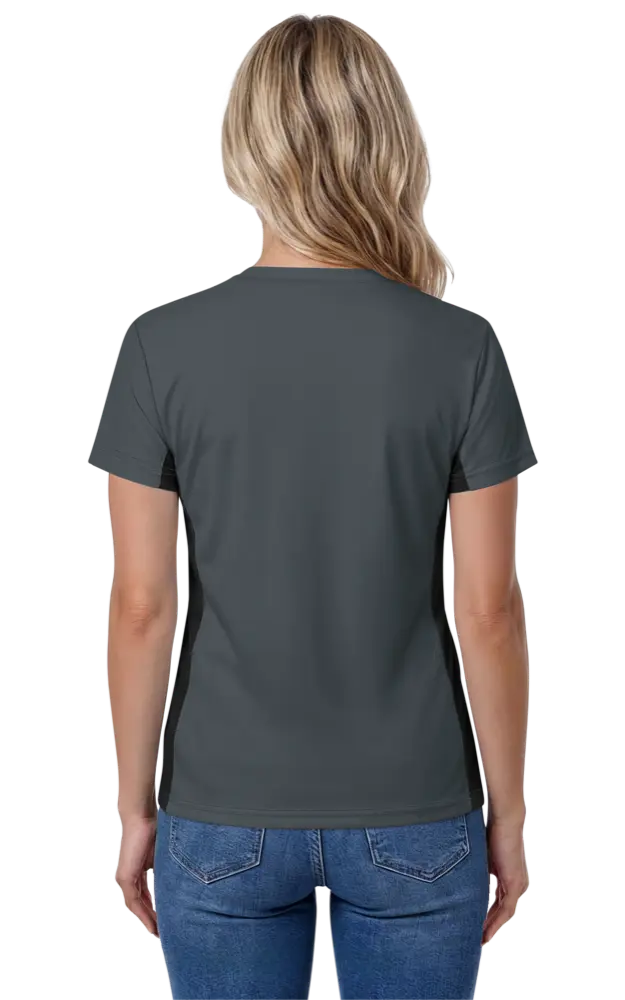 LADIES COLORBLOCK WICKING TEE  -  GRAPHITE 2 EXTRA LARGE SOLID