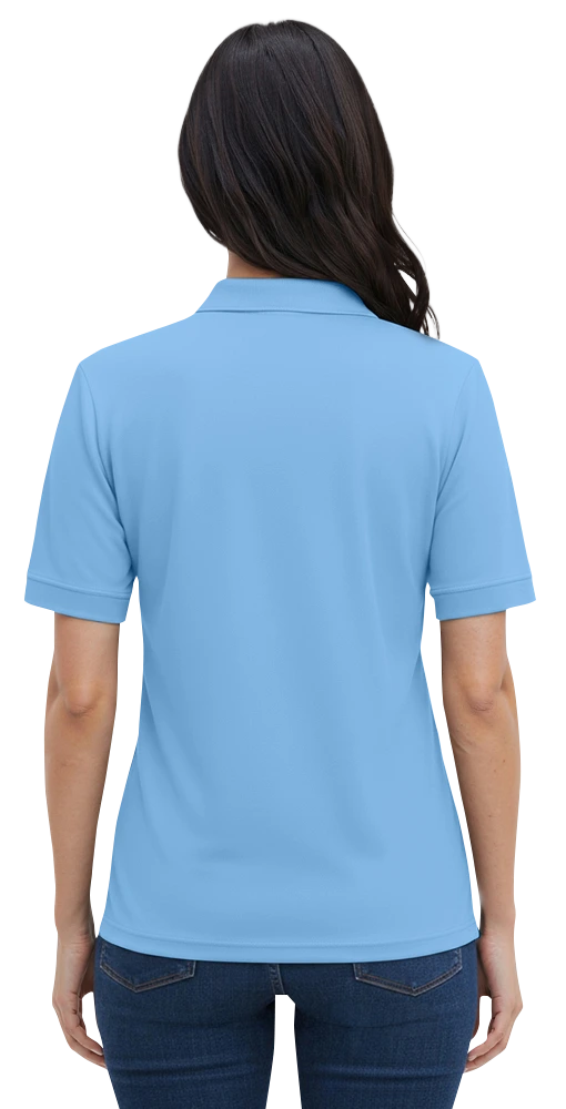 LADIES S/S VALUE PIQUE POLO  -  LIGHT BLUE 2 EXTRA LARGE SOLID