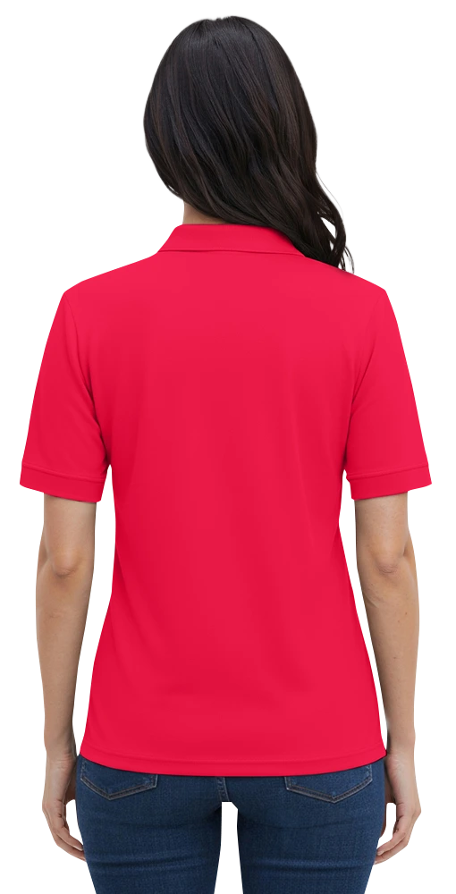 LADIES S/S VALUE PIQUE POLO  -  RED 2 EXTRA LARGE SOLID