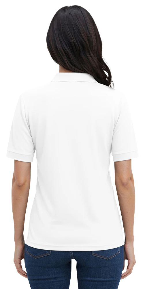 LADIES S/S VALUE PIQUE POLO  -  WHITE 2 EXTRA LARGE SOLID
