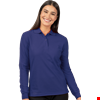 LADIES SOFT TOUCH LONG SLEEVE POLO  -  NAVY 2 EXTRA LARGE SOLID