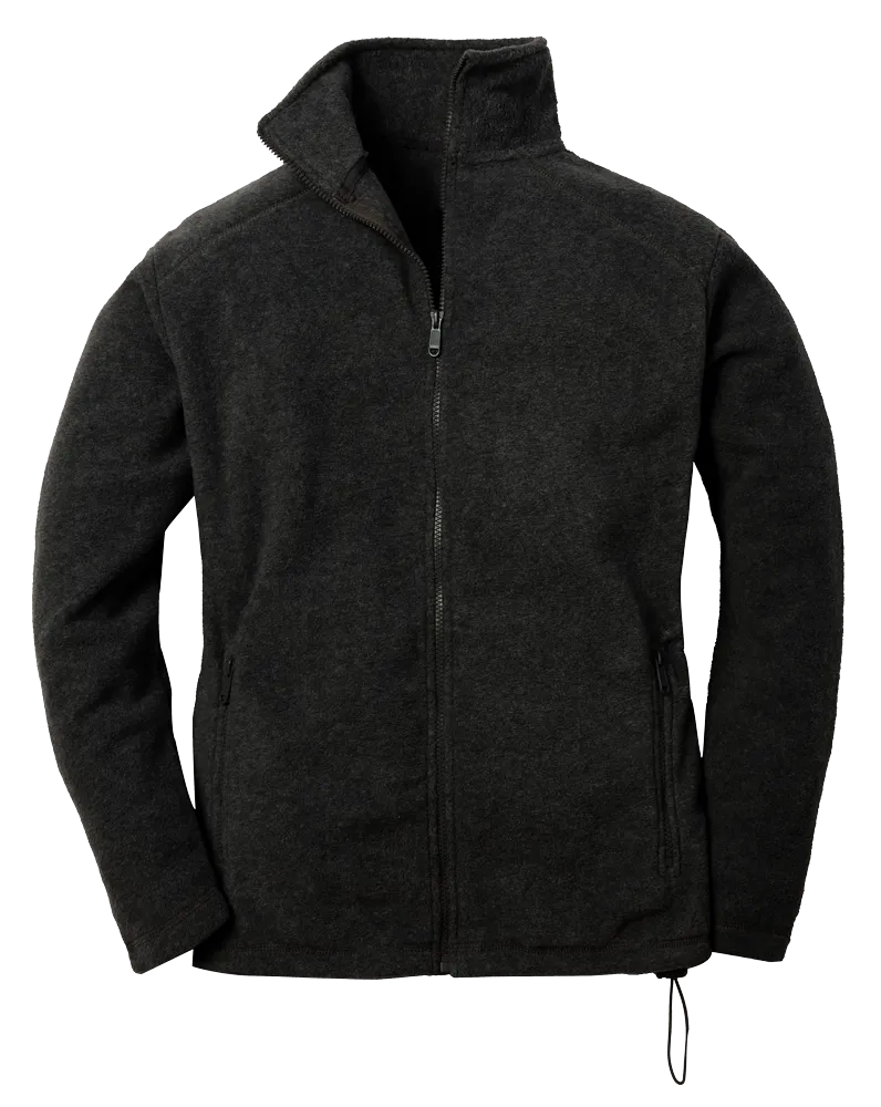 LADIES POLAR FLEECE FULL ZIP JACKET -  BLACK 2 EXTRA LARGE SOLID