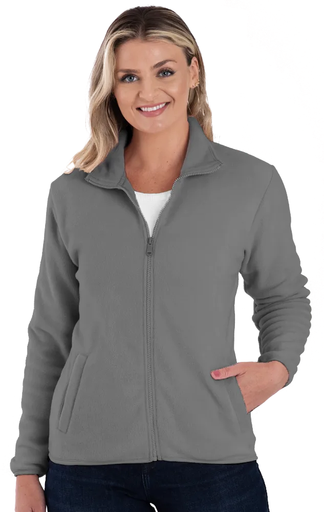LADIES POLAR FLEECE FULL ZIP JACKET -  GREY 2 EXTRA LARGE SOLID