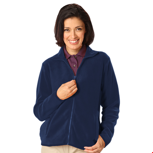 LADIES POLAR FLEECE FULL ZIP JACKET  -  NAVY 2 EXTRA LARGE SOLID