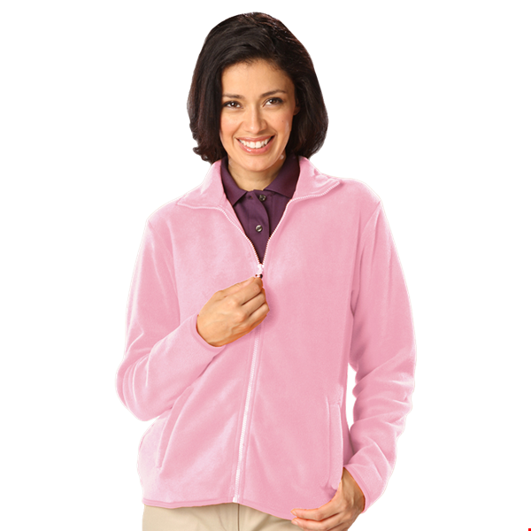 LADIES POLAR FLEECE FULL ZIP JACKET -  PINK 2 EXTRA LARGE SOLID