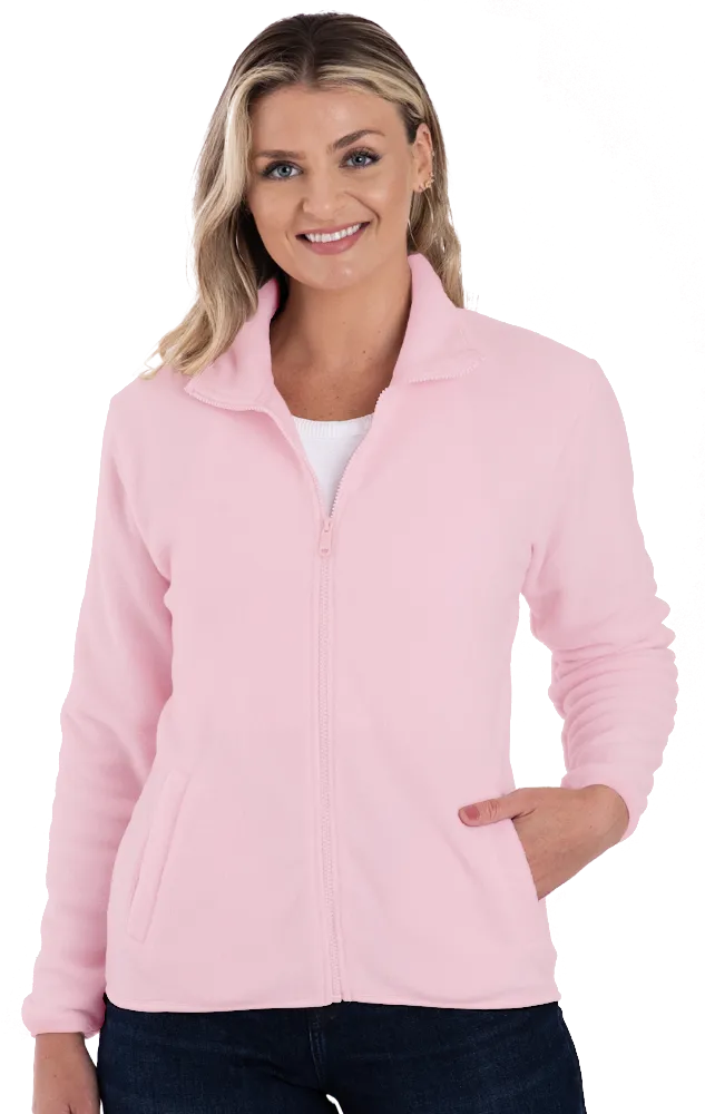 LADIES POLAR FLEECE FULL ZIP JACKET -  PINK 2 EXTRA LARGE SOLID