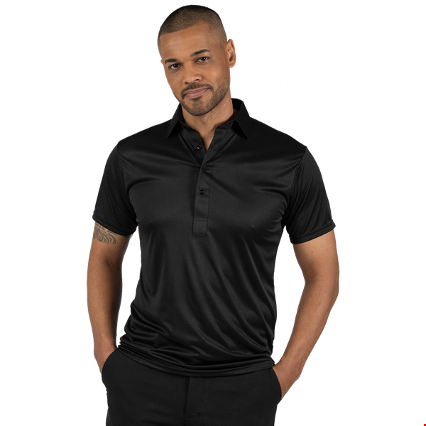 BONDED COLLAR POLO BLACK 4 EXTRA LARGE SOLID