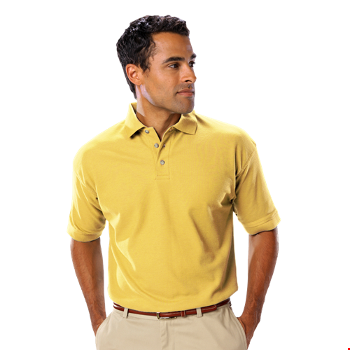 MENS SHORT SLEEVE TEFLON TREATED PIQUES NO POCKET  -  MAIZE 2 EXTRA LARGE SOLID