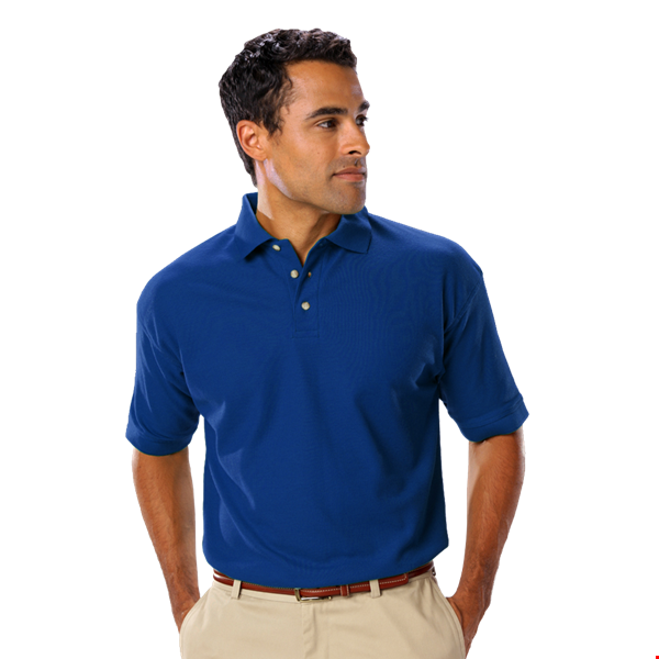 MENS SHORT SLEEVE TEFLON TREATED PIQUES NO POCKET  -  ROYAL 2 EXTRA LARGE SOLID