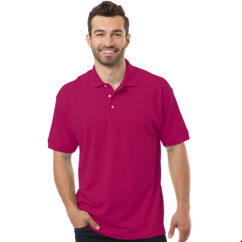 MENS SHORT SLEEVE SUPERBLEND PIQUE NO POCKET  -  BERRY 10 EXTRA LARGE SOLID