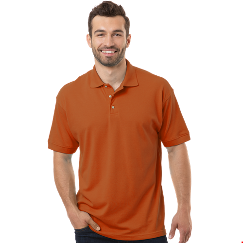 MENS SHORT SLEEVE SUPERBLEND PIQUE NO POCKET  -  BURNT ORANGE 10 EXTRA LARGE SOLID