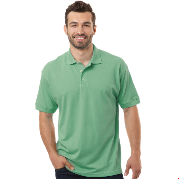 MENS SHORT SLEEVE SUPERBLEND PIQUE NO POCKET  -  CACTUS 10 EXTRA LARGE SOLID