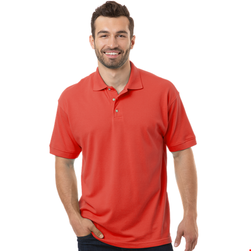 MENS SHORT SLEEVE SUPERBLEND PIQUE NO POCKET  -  CORAL 10 EXTRA LARGE SOLID